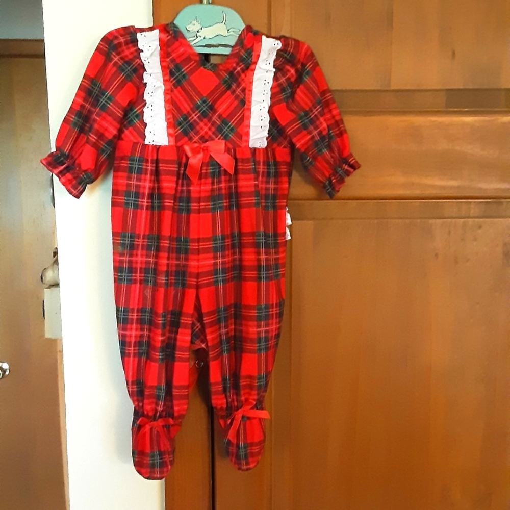 Christmas footed dress for infant baby
